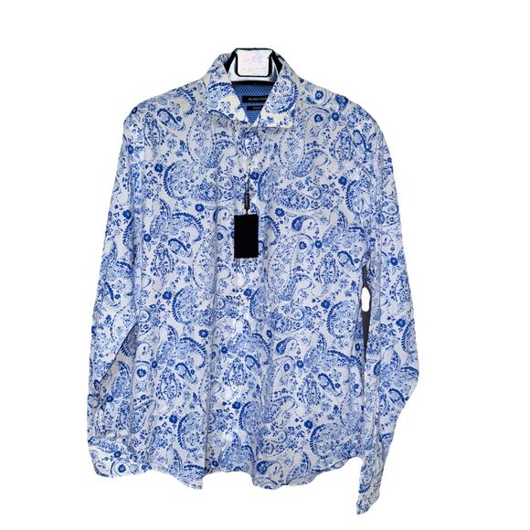 NWT Bugatchi New Size XL Axel Paisley Print Shirt Cotton NEW - Picture 1 of 13